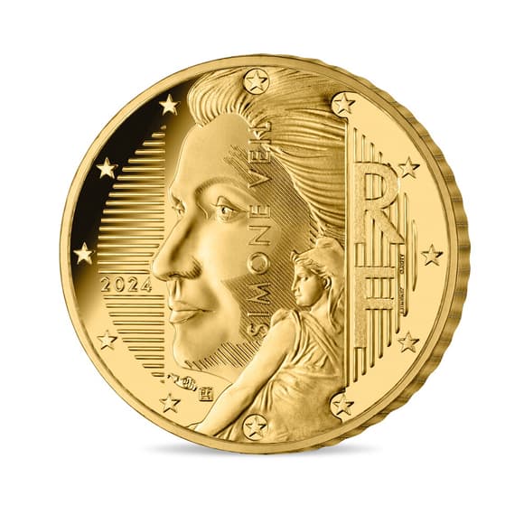 La face des nouvelles pièces de 10 centimes d'euro à l'effigie de Simone Veil seront mises en circulation en 2024. (MONNAIE DE PARIS)Simone Veil Vannes pièce euro 